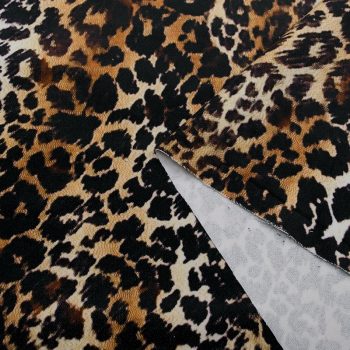 Микровельвет-стрейч костюмный с леопардовым принтом (014270)