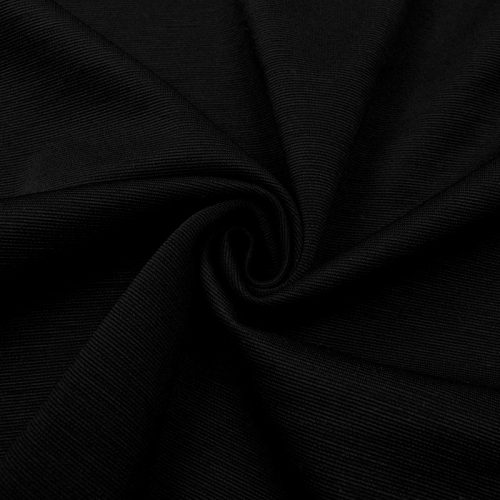 Трикотаж джерси шерстяной, цвет черный (014322)