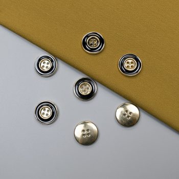 Пуговицы пластиковые, черный-золото, 21 мм (004905)