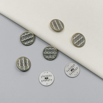 Пуговицы металлические, состаренное серебро и латунь, 20 мм (004913)