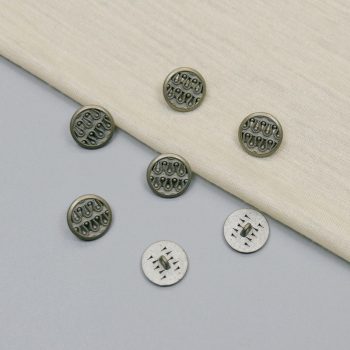 Пуговицы металлические, состаренное серебро, 15 мм (004914)