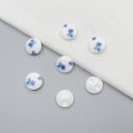 Пуговицы пластиковые, лилово-голубые цветы, 18 мм (008776)