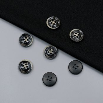 Пуговицы пластиковые, черный винтаж, 17 мм (009252)