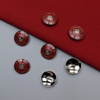 Пуговицы металлические, красный герб, 28 мм (014401)