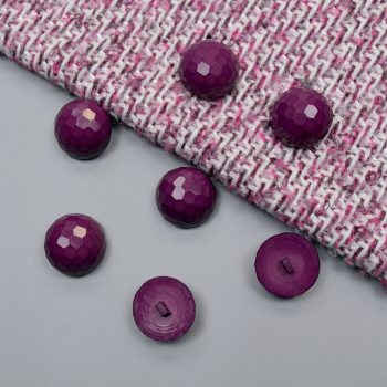 Пуговицы пластиковые,  граненый фиолетовый - полусфера, 25 мм (014451)