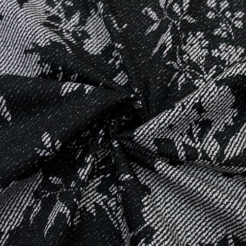 Габардин-стрейч хлопковый с ахроматическим узором (014492)