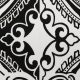 Джинс-стрейч с симметричным принтом-каймой, черный на белом (014504)