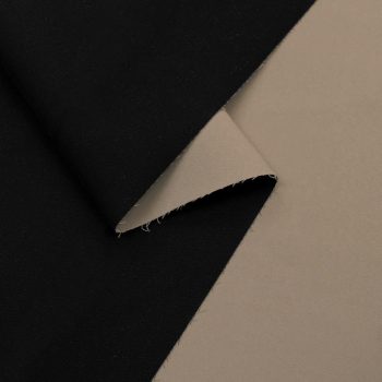 Ткань кади двухсторонняя на тренч, бежевый на черном (014508)