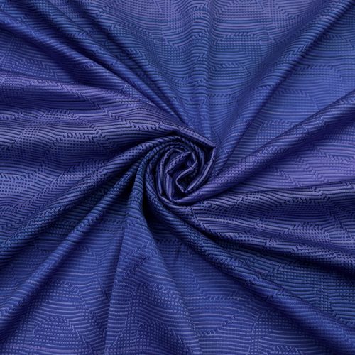 Трикотаж-жаккард хлопковый, фиолетово-синие волны (014524)