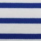 Трикотаж вязаный хлопковый в синюю полоску на белом (014527)
