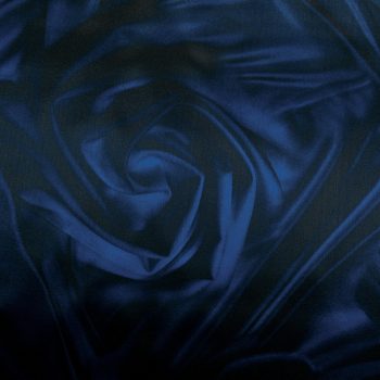 Кади костюмный, синие розы на черном (014579)