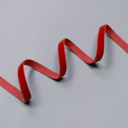 Бархатная лента полиэстер, 9 мм, red (235) (014766)