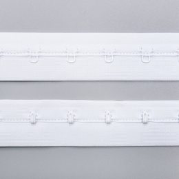 Застежка крючки и петли на ленте, 1 ряд, белый, Corseteria (014786)