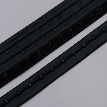 Застежка крючки и петли на ленте, 3 ряда, черный, Corseteria (014830) Застежка крючки и петли на ленте, 3 ряда, черный, Corseteria (014830)