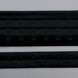 Застежка крючки и петли на ленте, 3 ряда, черный, Corseteria (014830) Застежка крючки и петли на ленте, 3 ряда, черный, Corseteria (014830)