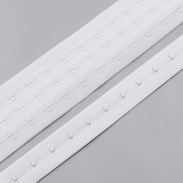 Застежка крючки и петли на ленте, 3 ряда, белый, Corseteria (014831) Застежка крючки и петли на ленте, 3 ряда, белый, Corseteria (014831)