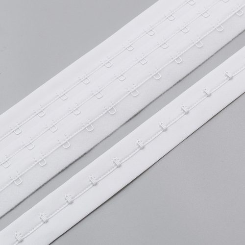 Застежка крючки и петли на ленте, 3 ряда, белый, Corseteria (014831)