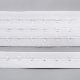 Застежка крючки и петли на ленте, 3 ряда, белый, Corseteria (014831) Застежка крючки и петли на ленте, 3 ряда, белый, Corseteria (014831)