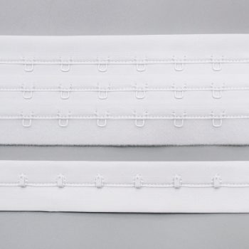 Застежка крючки и петли на ленте, 3 ряда, белый, Corseteria (014831) Застежка крючки и петли на ленте, 3 ряда, белый, Corseteria (014831)