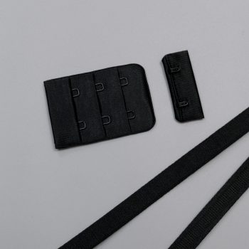 Застежка крючки и петли микрофибра, 38 мм, 3 ряда, черный, Corseteria (014832) Застежка крючки и петли микрофибра, 38 мм, 3 ряда, черный, Corseteria (014832)