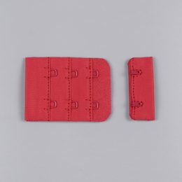 Застежка крючки и петли, 38 мм, 3 ряда, красный, Corseteria (014880)