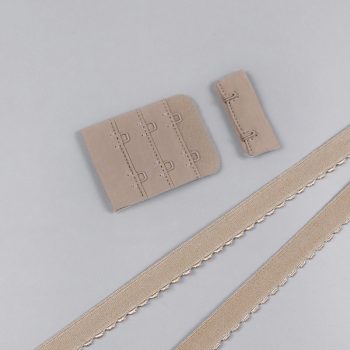 Застежка крючки и петли, 38 мм, 3 ряда, кофе с молоком, Corseteria (014881)