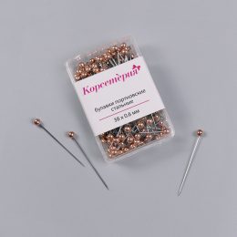 Булавки портновские, стальные, 38х0.6 мм (014933)