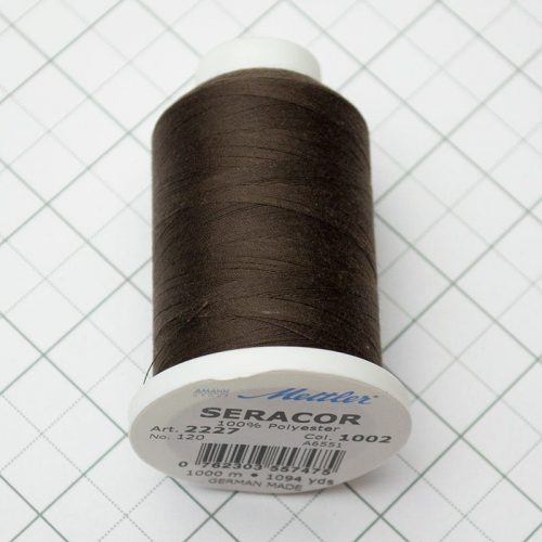 Оверлочная универсальная нить Seracor, 1000м (цвет 1002) темно-коричневый (003597)