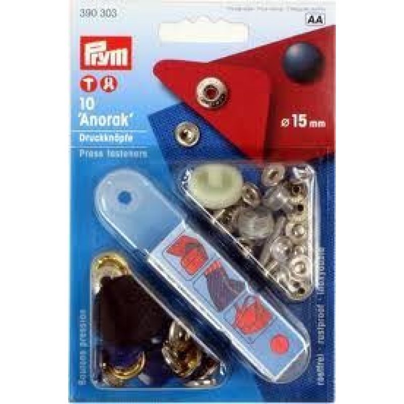 Кнопки "Анорак" 15мм (синие), PRYM, арт. 390303 – купить в Вашем городе ...