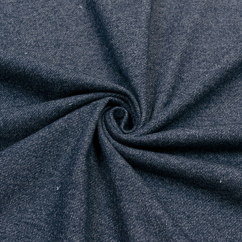 Футер хлопковый, темно-синий меланж (011446)