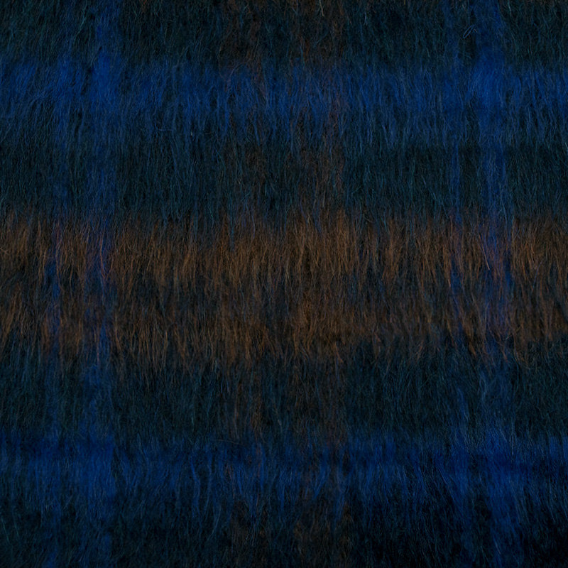 Драп пальтовый с ворсом, ярко-синяя клетка (011491)