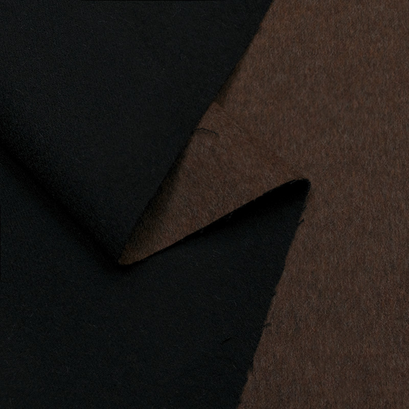 Драп двойной с кашемиром, коричневый-черный (011849)
