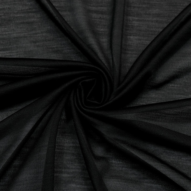 Трикотаж тонкий шелковый, черный меланж (012619)
