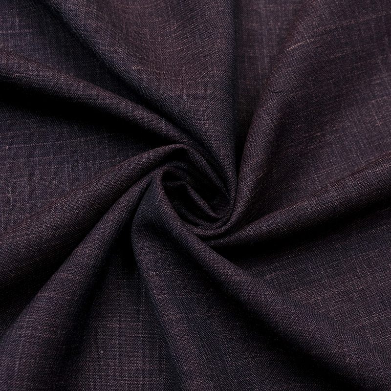 Твид шерстяной с добавлением льна, бордово-фиолетовый шанжан (013663)